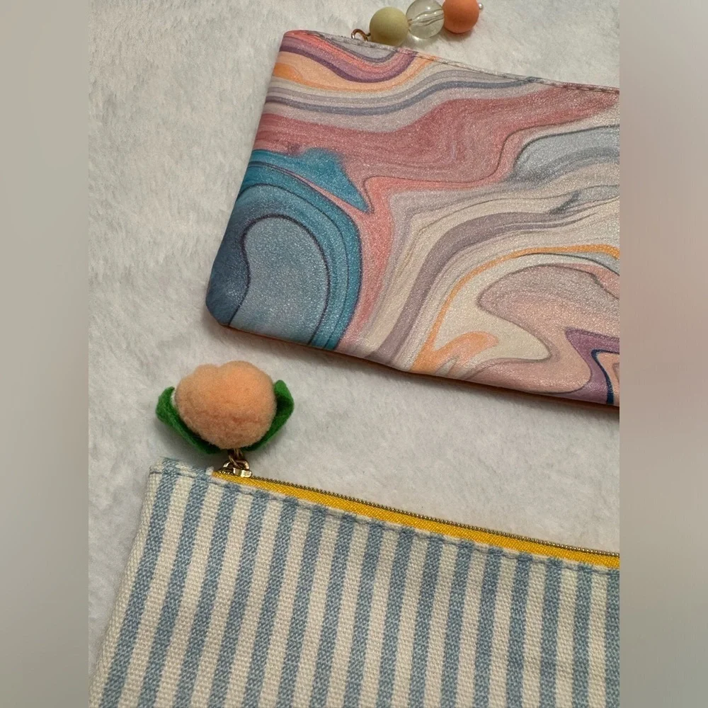 Set of 2 Cosmetic Makeup Bags Summer Colors NWOT